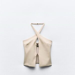 Zara Cream Halter Top